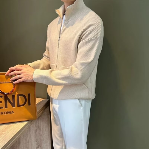 Image de Cardigan Homme Col Montant - Pull Décontracté Automne/Hiver