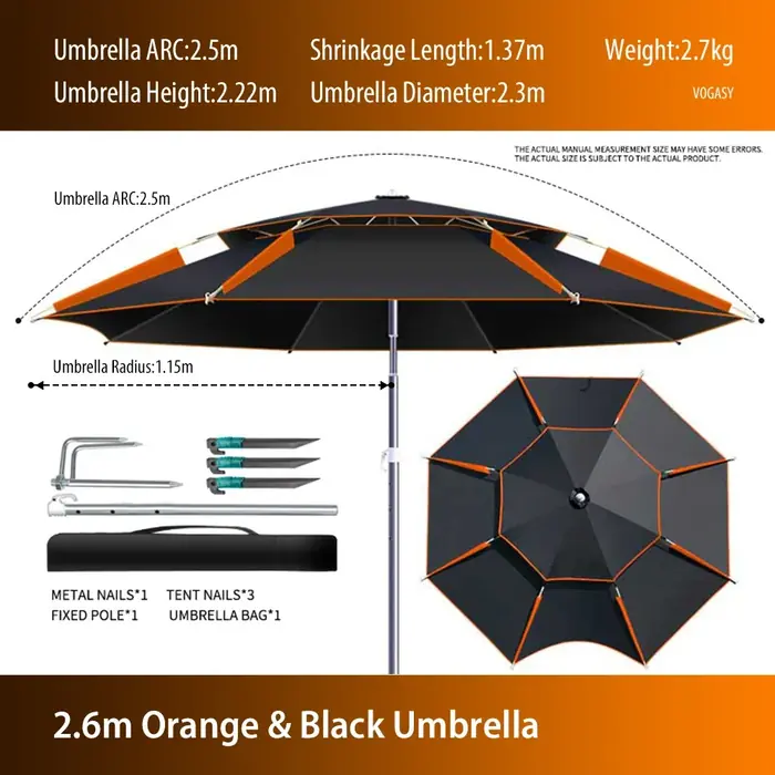 Noir - orange 2.6m