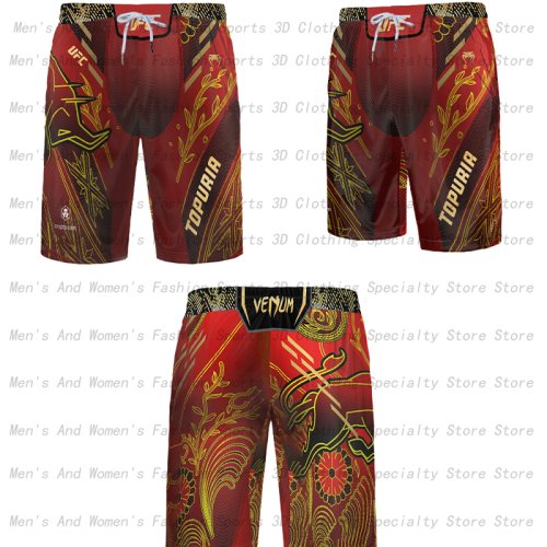 Afbeelding van Zomerse Ademende UFC Boksshorts voor Heren en Dames – 3D Print Strand- en Sportshorts met Extreme Comfort en Stijl