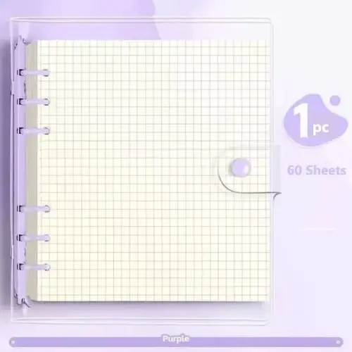 Image de Carnet à Feuilles Mobiles Transparent avec Coque Détachable