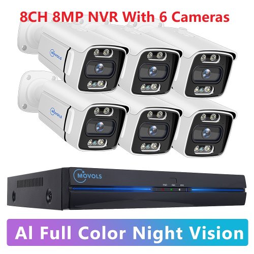 8CH 8MP con 6 cam