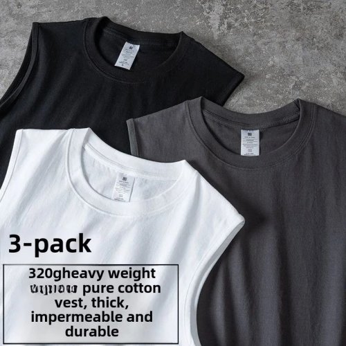 Imagen de Camisetas Sin Mangas de Algodón Pesado para Hombre y Mujer