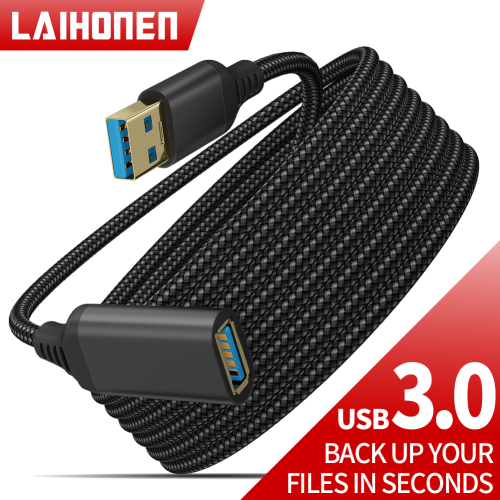 Afbeelding van Laihonen Nylon Gevlochten USB 3.0 Kabel voor Snelle Dataoverdracht - Geschikt voor Computer, Camera, Printer, Xbox en Meer