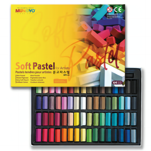 Imagen de Juego de Tizas Cuadradas Mungyo de 64 Colores, No Tóxicas, con Aceite Suave para Dibujar y Pintar – Ideal para Arte Creativo y Escuela