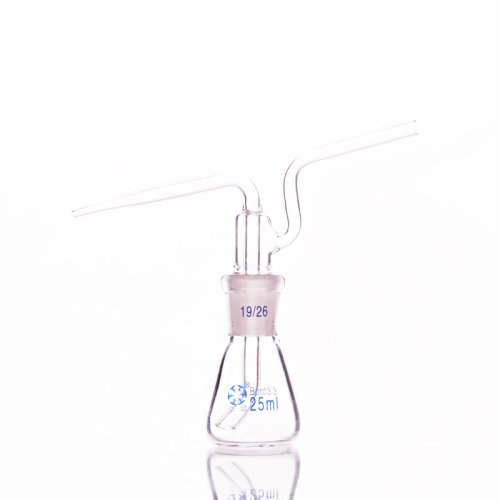 Afbeelding van Driehoekige Gaswasfles 25 ml - Precisie voor Laboratorium en School