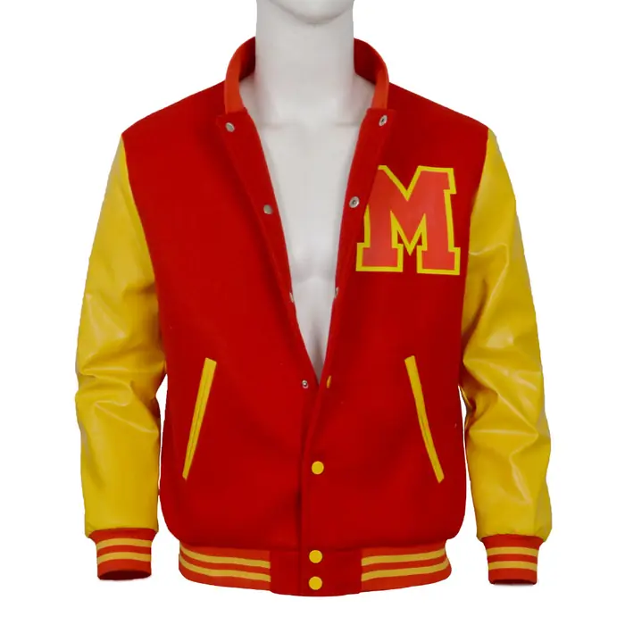 Image de Veste Cosplay Michael Jackson Rouge & Jaune - Style Bomber Varsity