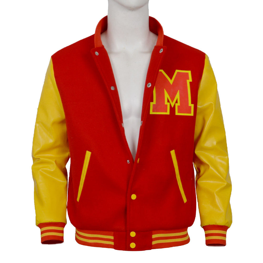 Image of Michael Jackson Red Yellow Varsity Bomber Cosplay Jacket