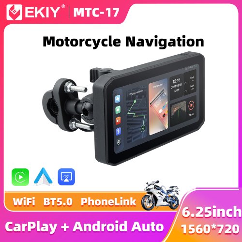 Imagen de Tablero Digital Portátil para Motocicleta con Pantalla GPS, Navegación, Monitor TPMS Inalámbrico, CarPlay y Android Auto