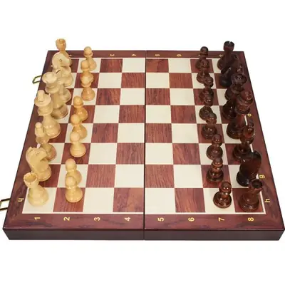 Image de Échecs en Bois Premium - Jeu Pliant Classique