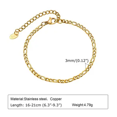 Image de Bracelet chaîne chevrons plaqué or, fin et empilable pour femme