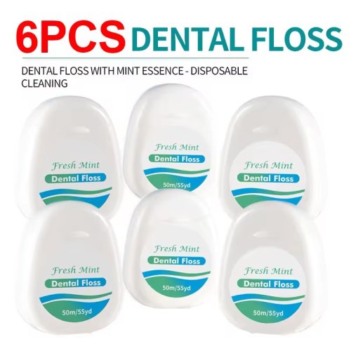 Bild von Zahnseide-Rolle mit Minzgeschmack – Interdentalreinigungswerkzeuge, Mundpflegeset für Erwachsene zu Hause – 6/3/1 Stück weiße Box-Optionen