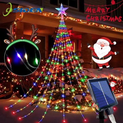 Afbeelding van Zonnepaneelverlichting 3 Meter met 8 Verlichtingsmodi - Waterdichte LED Kerstverlichting voor Buiten, Tuin, Feesten en Bruiloften