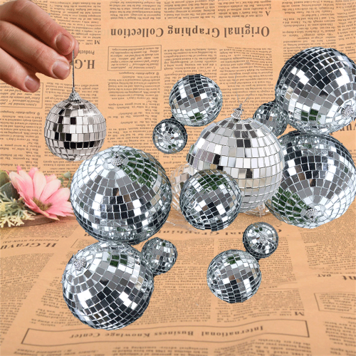 Image of Shimmering Mirror Glass Disco Ball Pendant – Elegant Reflective Decor for Parties, Weddings, Nightclubs & Home Events