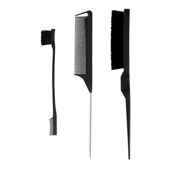 Image de Kit de Coiffure Pro 10 Pièces - Peignes & Brosses pour Tresses et Styles