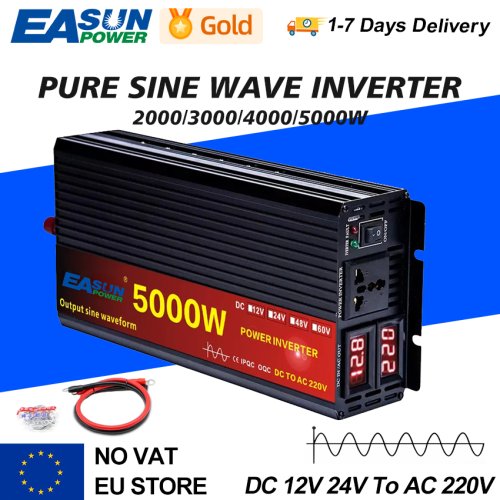 Imagen de Inversor de Potencia 12V a 220V - Onda Sinusoidal Pura hasta 5000W