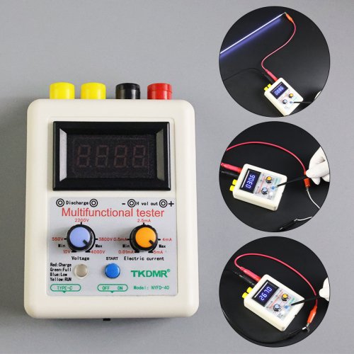 Imagen de Probador de Resistencia de Voltaje 2 en 1 con Rango de 0 a 4000V - Herramienta de Prueba de Descarga y Capacidad para Electricistas y Técnicos