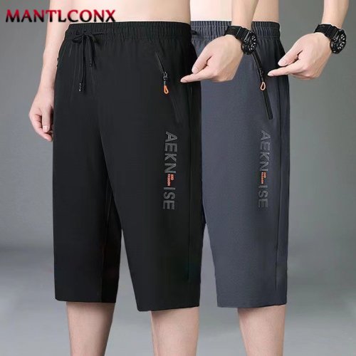 Imagen de Pantalones Cortos Deportivos para Hombre Transpirables y de Secado Rápido con Cintura Elástica - Negro Talla XXXL