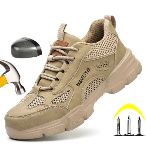 Imagen de Nuevos zapatos de seguridad Unisex, zapatillas de trabajo para hombres, botas de seguridad indestructibles, zapatos de mujer, zapatos con punta de acero, estilo deportivo