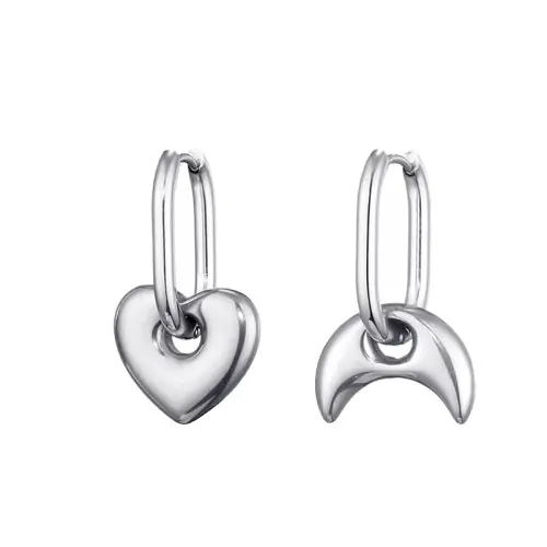 Image de Boucles d'oreilles Cœur & Étoile - Style Punk Y2K