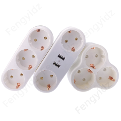 Image of European Type Conversion Plug 1 To 2/3/4 Way EU Germany Standard Power Adapter Socket 16A 250V Travel Charging Adapter