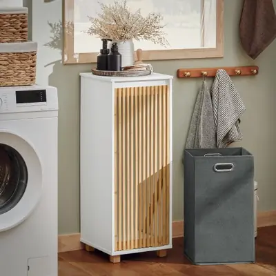 Image de Armoire à Linge Pliable Sobuy - Rangement Pratique pour Salle de Bain