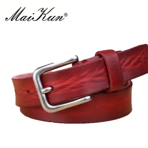 Image de Ceinture Fine en Cuir Véritable - Élégance & Confort