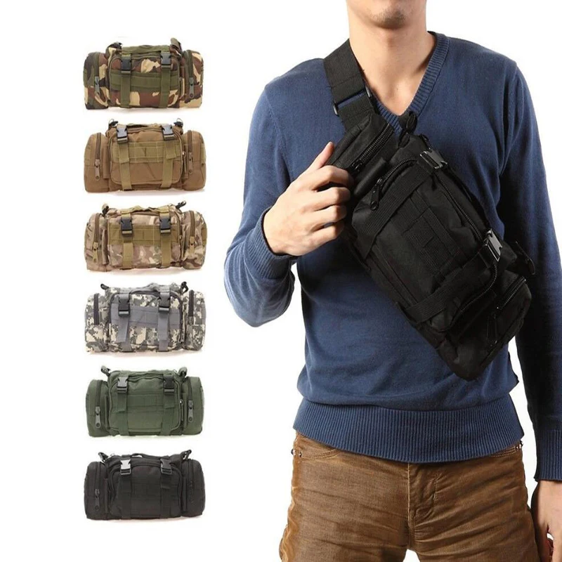 Imagen de Riñonera de lona Molle, riñonera impermeable, bolsa para cámara EDC, bolsa de utilidad cruzada con correa para el hombro, transporte de mano