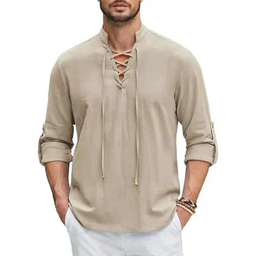 Image de Chemise Renaissance Homme - Style Pirate Viking Médiéval