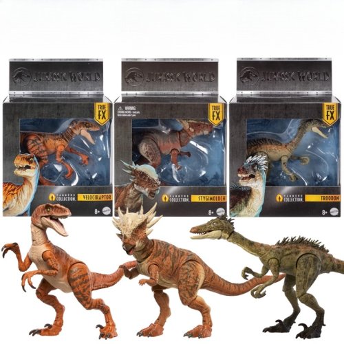 Zdjęcie Figurka Akcji Dinozaura z Serii Jurassic World – Velociraptor, Stygimoloch, Troodon – Zabawka dla Chłopca, Model Zwierzęcia, Prezent Urodzinowy