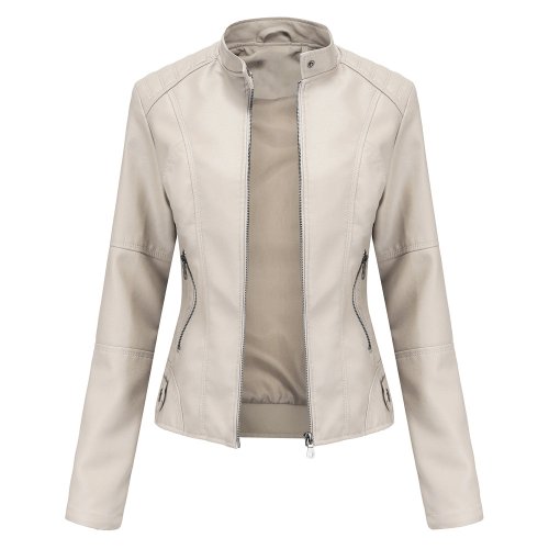 Image de Veste en cuir femme tendance - Noir, violet, marron