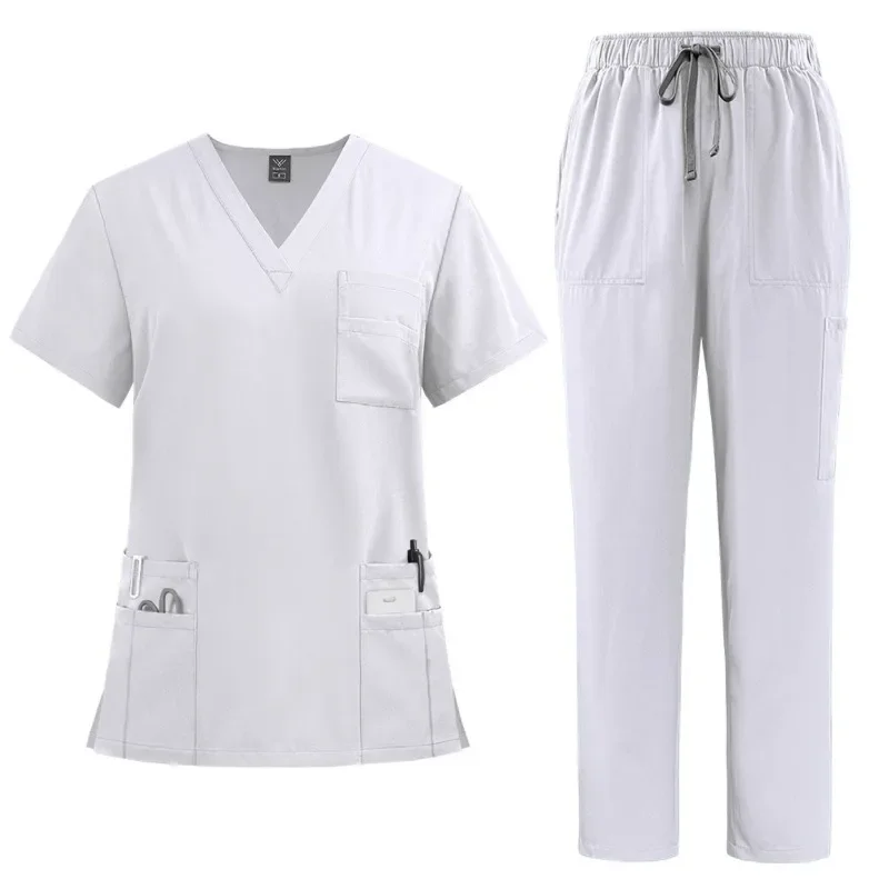 Afbeelding van Klassieke Nieuwe Verpleegster Scrubs Set Mannen Verpleegkundige Accessoires Medische Uniform Chirurgische Tandheelkundige Klinische Top Broek Lab Werkkleding Kleding
