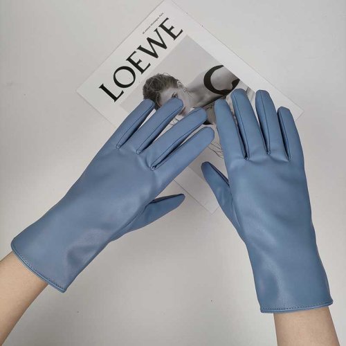 Immagine di Guanti invernali da donna in pelle PU più peluche velluto spesso caldo guida guanto impermeabile femminile solido sport ciclismo guanto antivento O86