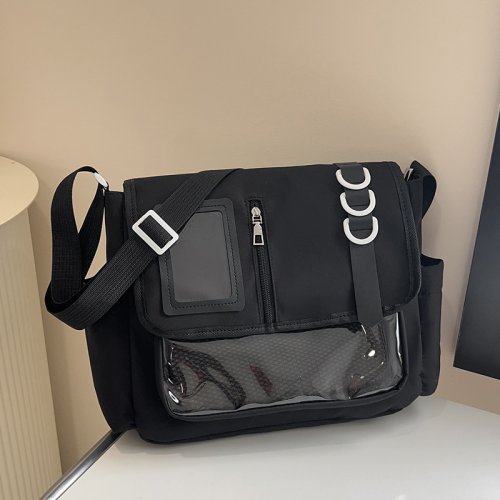 Zdjęcie Y2K japońskie torby szkolne Harajuku dla dziewczynek nowa przezroczysta torba Itabag na ramię Crossbody DIY odznaki płyta wyświetlająca torba Ita