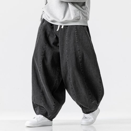 Zdjęcie Jeansy Harajuku Oversized – Moda Uliczna dla Mężczyzn