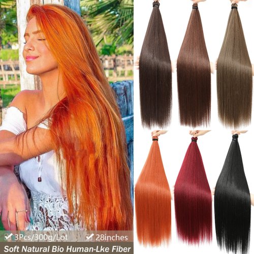 Bild von Synthetische Ombre-Zöpfe – 28 Zoll, 3 Stück, Blond-Braun