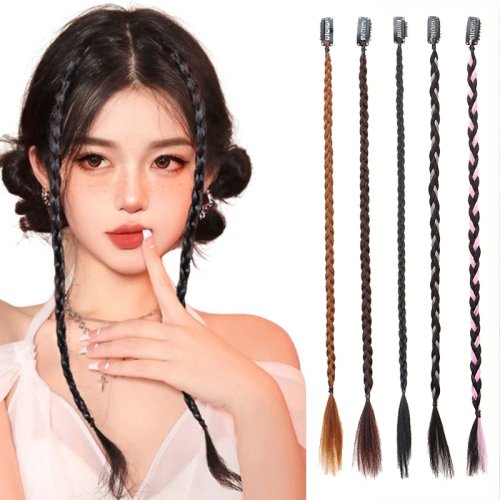 Wigsin synthetische 2 stücke Zopf Perücke mit starken BB Clip leichte Box Zopf Pferdes chwanz Haarteil für Frauen