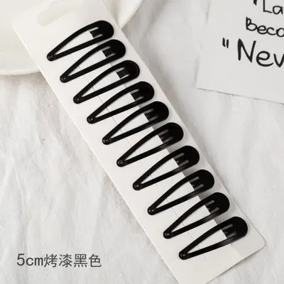 Image de Barrettes de Cheveux Noir Goutte d'Eau - Élégantes & Pratiques