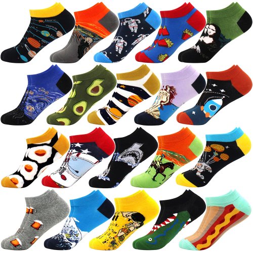 Image de Chaussettes Harajuku Colorées & Drôles pour Hommes