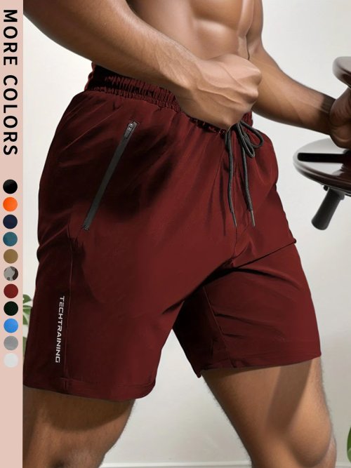 Image of Men's Summer Quick-Dry Breathable Sports Shorts with Drawstring Waist for Gym, Running, and Cycling