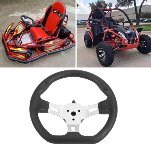 Immagine di Volante classico da 270 mm/10,63 pollici per accessorio per kart da spiaggia, mini bici, per veicoli turistici, ruote da corsa