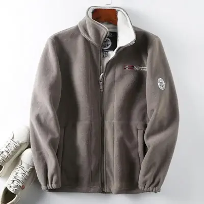 Image de Manteau Peluche Col Montant - Style Décontracté & Personnalisable