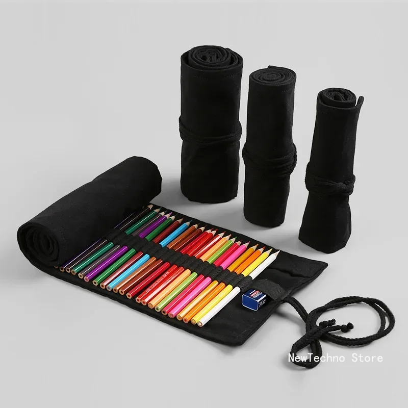 Imagen de Estuche de Lona Enrollable Multifuncional para Lápices, Maquillaje y Suministros Escolares - Organizador Práctico y Portátil