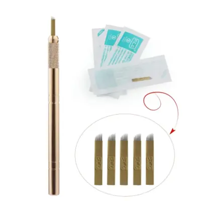 Image de Stylo Tatouage Tebori Doré - Microblading Pro
