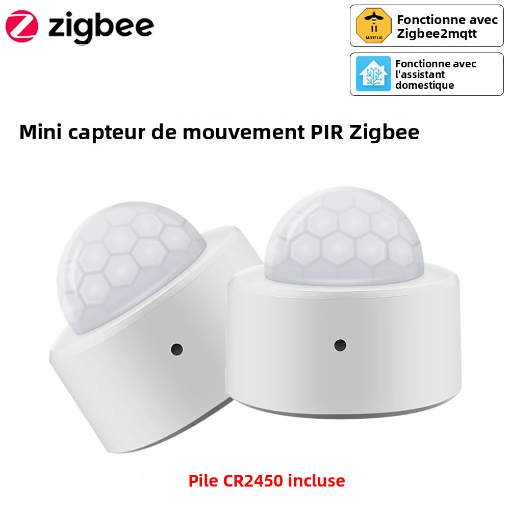 Imagen de Haozee 2 en 1 Zigbee Mini PIR Detector de movimiento + Luz Lux brillante Sensor de alarma antirrobo de seguridad infrarroja pasiva