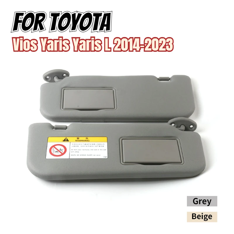 Afbeelding van Grijs-Beige Zonneklep Links en Rechts voor Toyota Vios, Yaris en Yaris L (2014-2022) – Originele Kwaliteit Interieur Accessoire