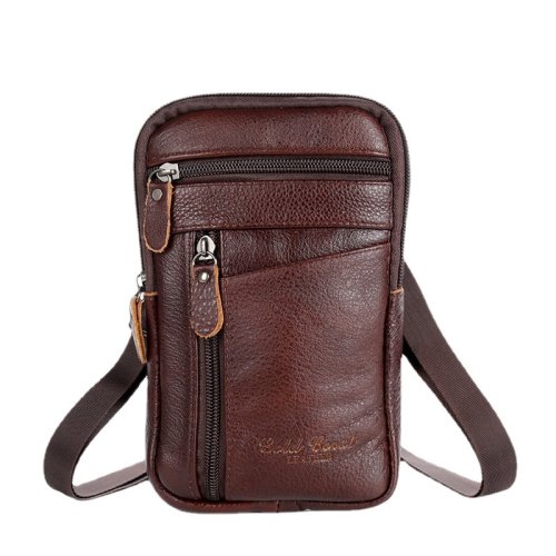 Afbeelding van Echt lederen crossbody-schoudertassen voor heren Hoge kwaliteit Tote Fashion Business Man Messenger Bag Leren tassen Zakken