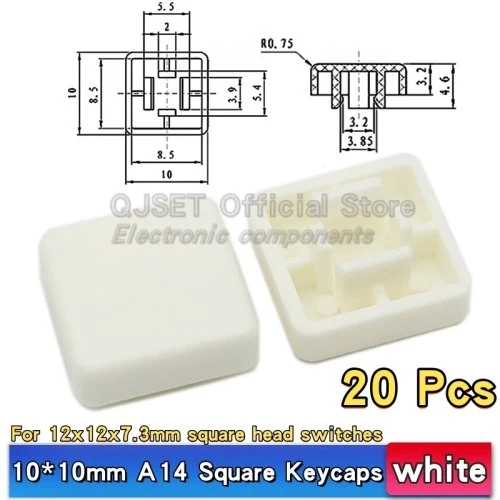 A14 10x10mm wit