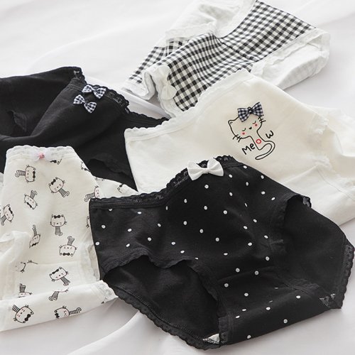 Image de Ensemble de 5 Culottes Mignonnes en Coton avec Motif Ours