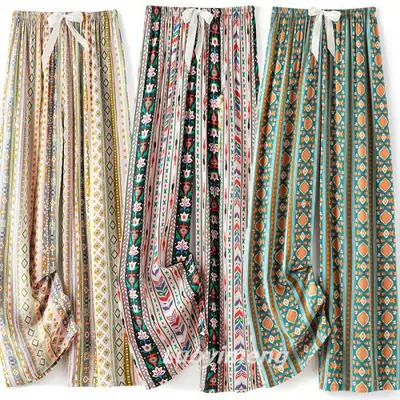 Image de Pantalon Boho Floral Femme - Style Éthnique & Décontracté