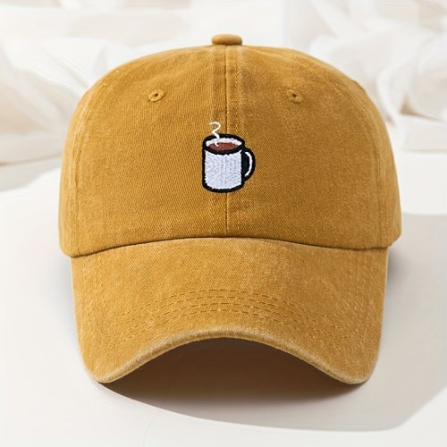Immagine di Berretto da Baseball Stile Retro con Ricamo Curvo, Cappello Casual Lavato per Uomo e Donna, Design Hip Hop Regolabile e Multifunzione